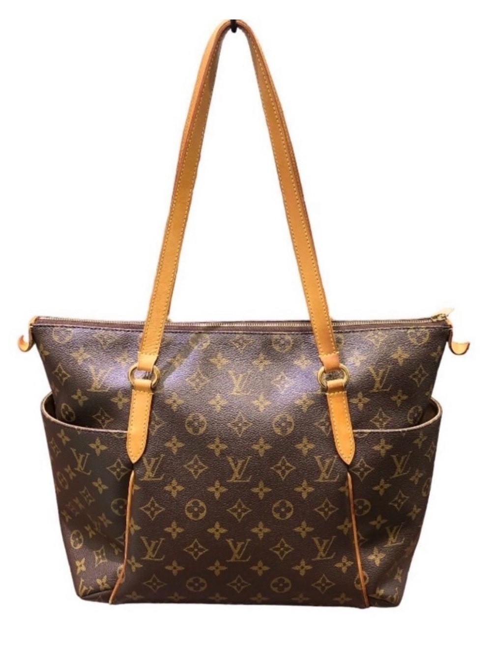 Louis Vuitton Monogram Canvas Tote with Tan Straps
